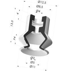 Ventosa 1.5 Fuelles Serie PBG Ø 11MM