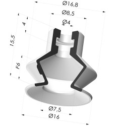 Ventosa 1.5 Fuelles Serie PBG Ø 16MM
