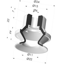 Ventosa 1.5 Fuelles Serie PBG Ø 22MM