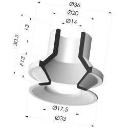 Ventosa 1.5 Fuelles Serie PBG Ø 33,2MM