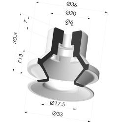 Ventosa 1.5 Fuelles Serie PBG Ø 32MM