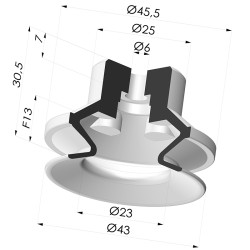 Ventosa 1.5 Fuelles Serie PBG Ø 43MM