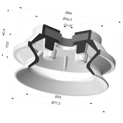 Ventosa 1.5 Fuelles Serie PBG Ø 77.5MM