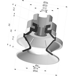 Ventosa 1.5 Fuelles Serie 91 Ø 34MM