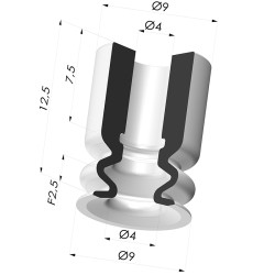 Ventosa 1.5 Fuelles Serie 1 Ø 9MM