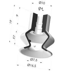 Ventosa 1.5 Fuelles Serie 1 Ø 16.5MM