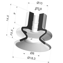 Ventosa 1.5 Fuelles Serie 1 Ø 18MM