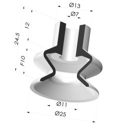 Ventosa 1,5 Fuelles Serie 1 Ø 25 MM
