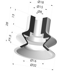 Ventosa 1,5 Fuelles Serie 1 Ø 32 MM