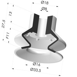 Ventosa 1,5 Fuelles Serie 1 Ø 33,5 MM