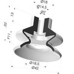 Ventosa 1,5 Fuelles Serie 1 Ø 42 MM