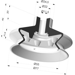 Ventosa 1,5 Fuelles Serie 1 Ø 77 MM