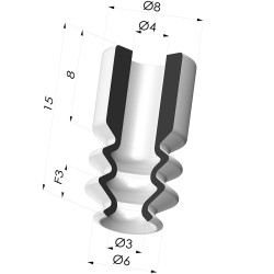 Ventosa 2.5 Fuelles Serie 8 Ø 6MM