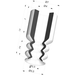 Ventosa  2.5 Fuelles Serie 2 Ø 5,4MM