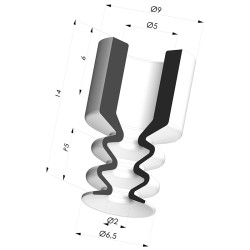 Ventosa  2.5 Fuelles Serie 2 Ø 6,4MM