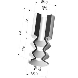 Ventosa 2,5 Fuelles Serie 2, Ø 10 MM
