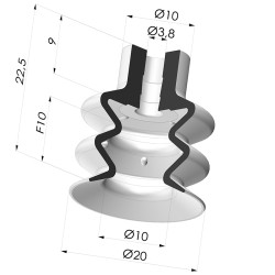 Ventosa 2,5 Fuelles Serie 2, Ø 20 MM