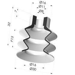 Ventosa 2,5 Fuelles Serie 2, Ø 30 MM