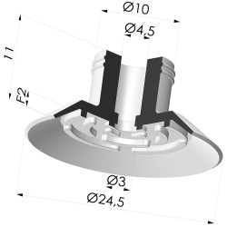 Ventosa plana Serie 7 Ø 25MM