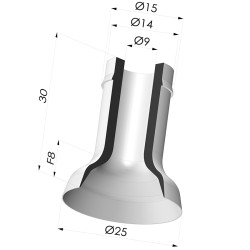Ventosa Plana Serie 7 Ø 25MM