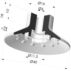 Ventosa Plana Serie 7SB Ø 40MM