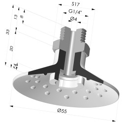 Ventosa Plana Serie 7SB Ø 54.8MM con insiertoG1/4"