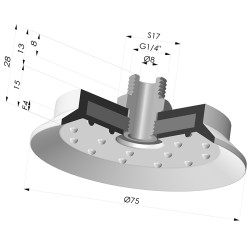 Ventosa Plana Serie 7SB Ø 72.8MM con insiertoG1/4"