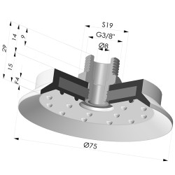 Ventosa Plana Serie 7SB Ø 72.8MM con insiertoG3/8"