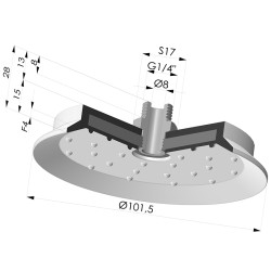 Ventosa Plana Serie 7SB Ø 101.5MM con insiertoG1/4"
