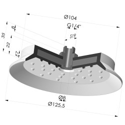 Ventosa Plana Serie 7SB Ø 125.5MM con insiertoG1/4"