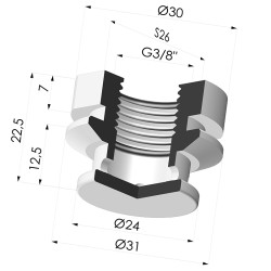 Inserto desmontable Hembra G3/8"