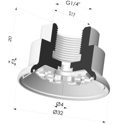 Ventosa plana Serie 7R Ø 32MM
