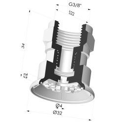 Ventosa plana Serie 7R Ø 32MM