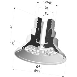 Ventosa plana Serie 7R Ø 42MM