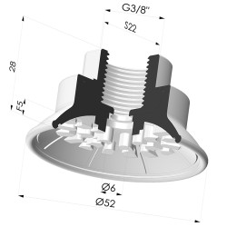 Ventosa Plana Serie 7R Ø 52MM