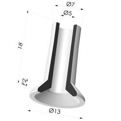 Ventosa  plana  Serie 7 Ø 12,9MM