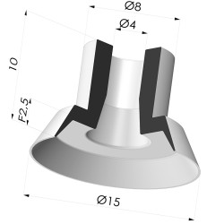 Ventosa Plana Serie 7 Ø 15MM