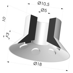 Ventosa Plana Serie 7 Ø 18MM