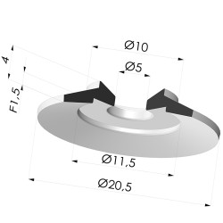Ventosa Plana Serie 7 Ø 21MM