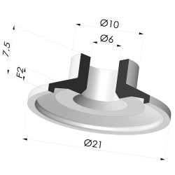 Ventosa Plana Serie 7 Ø 21MM