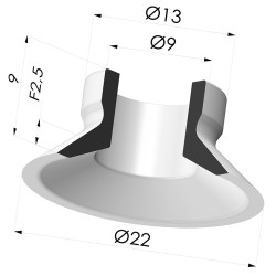 Ventosa  plana  Serie 7 Ø 22MM