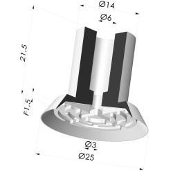 Ventosa Plana Serie 7 Ø 25MM