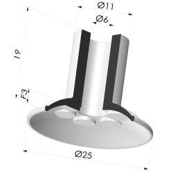 Ventosa Plana Serie 7 Ø 26MM