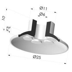 Ventosa  plana  Serie 7 Ø 25MM