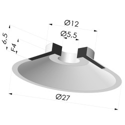 Ventosa Plana Serie 7 Ø 27MM