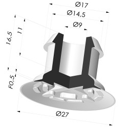 Ventosa Plana Serie 7 Ø 27MM