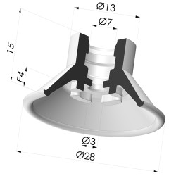Ventosa Plana Serie 7 Ø 28MM