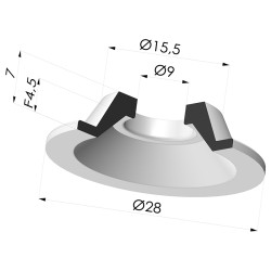 Ventosa Plana Serie 7 Ø 28MM