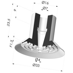 Ventosa Plana Serie 7 Ø 30MM