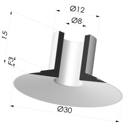 Ventosa Plana Serie 7 Ø 30MM